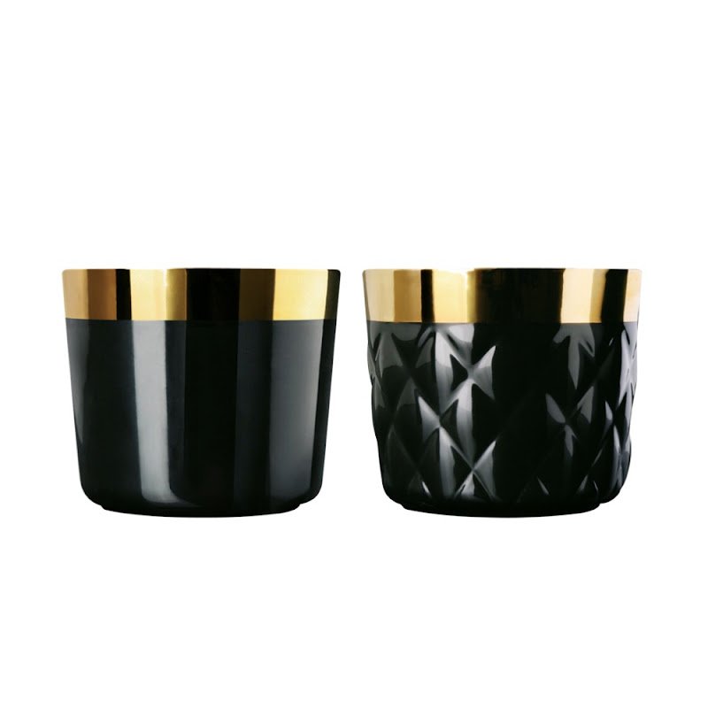 Sip of Gold Black Champagne/Cocktail/Water Goblets by Sieger by Fürstenberg