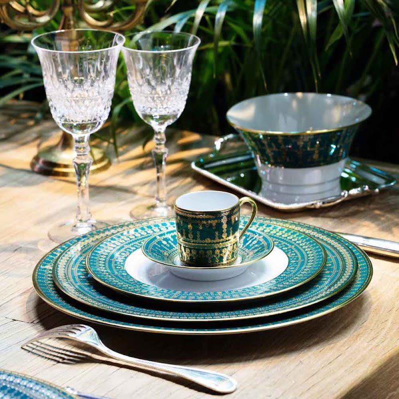 Tiara Peacock Blue Gold by Haviland