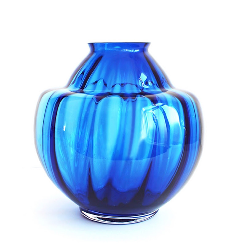 Vase Copier 1928  Royal Blue by Sommer Dutch Glass Art