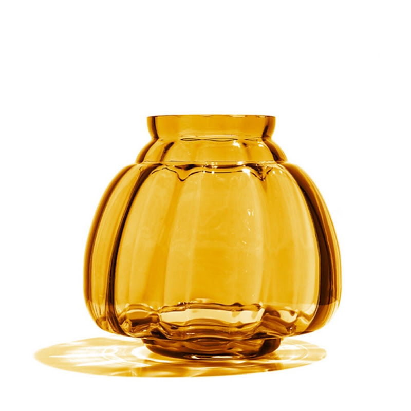 Vase Copier Flora  Amber by Sommer Dutch Glass Art