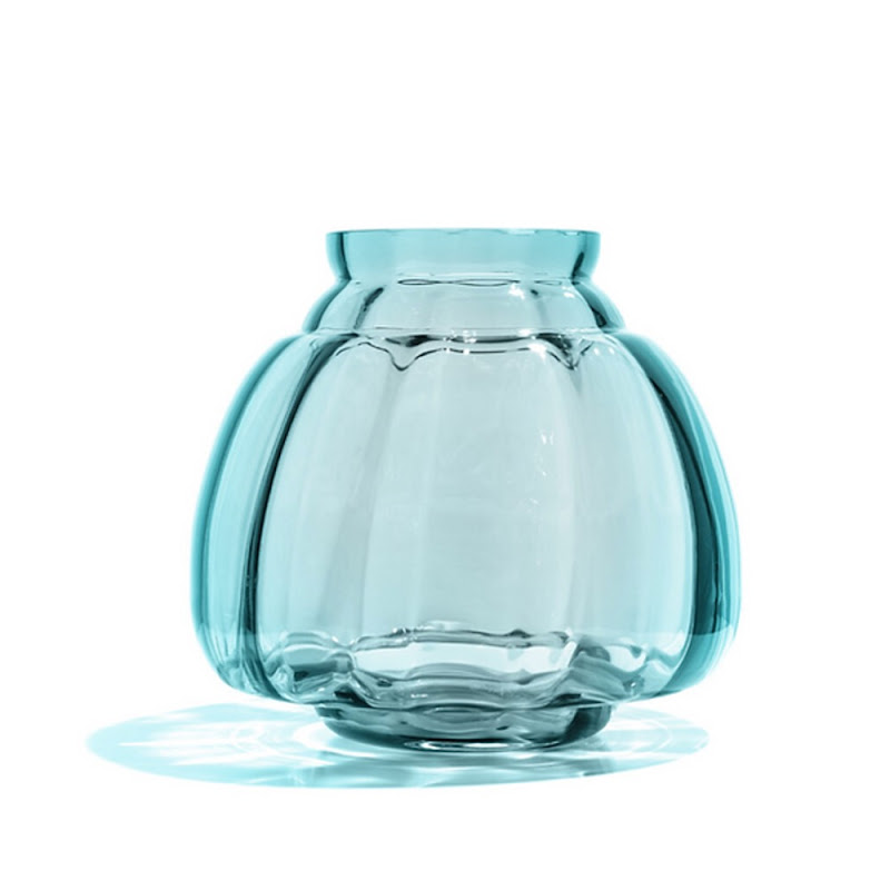 Vase Copier Flora  Sea Blue by Sommer Dutch Glass Art