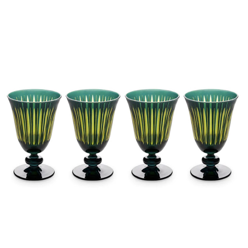 Prism Green Set of 4 Wine glasses by L'Objet