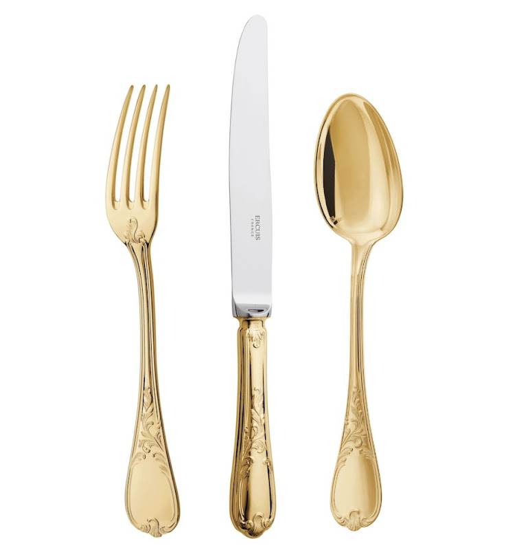 Du Barry gilded cutlery by Ercuis