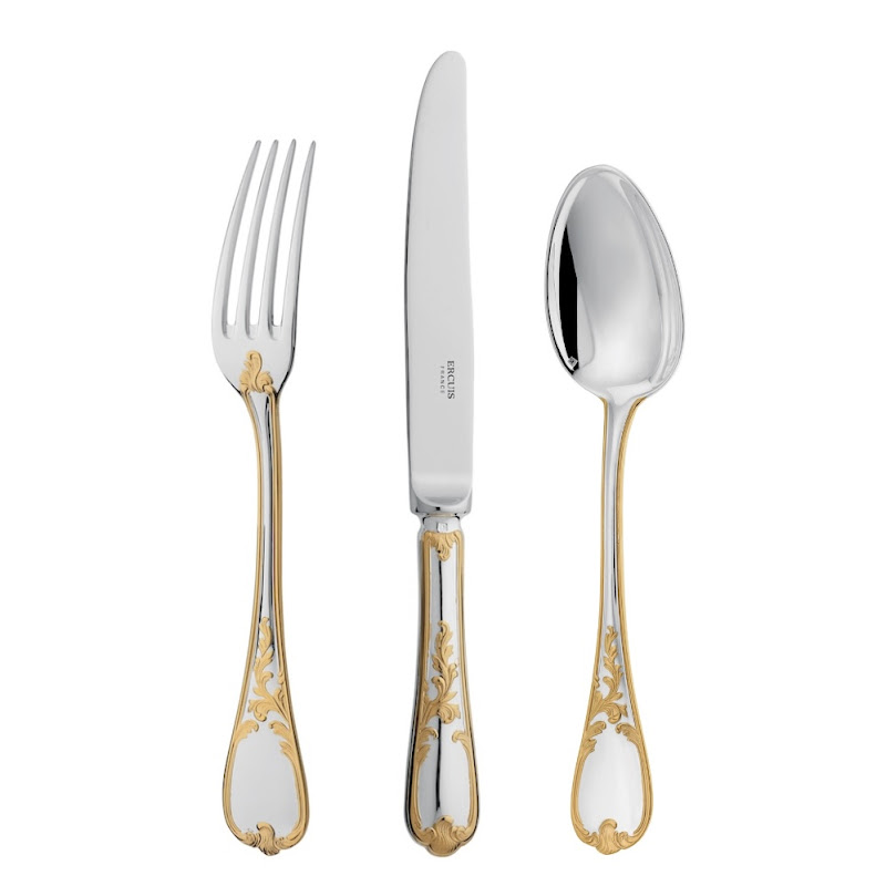 Du Barry partially gilded cutlery by Ercuis