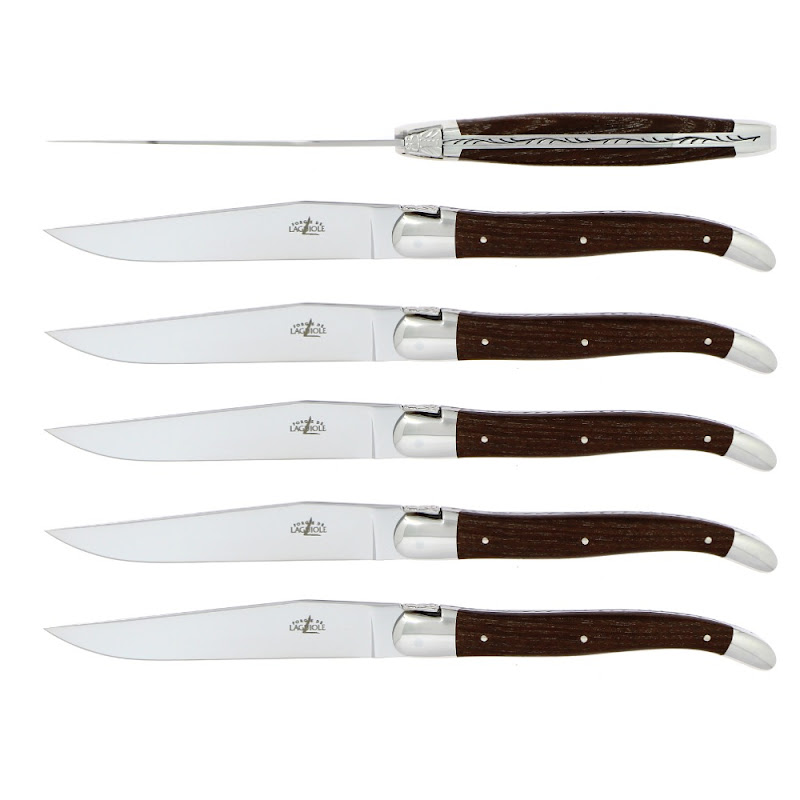 Water-Resistant Wood-Handled Steak/Dinner knives by Forge de Laguiole