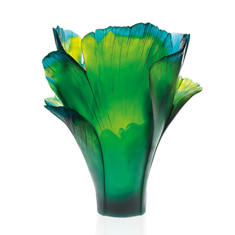 Ginko Vase Green Magnum by Daum