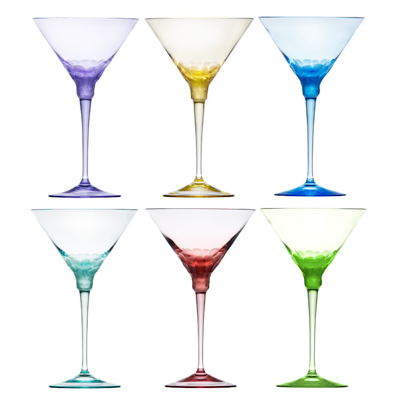 Pebbles Martini Glasses Coloured by Moser