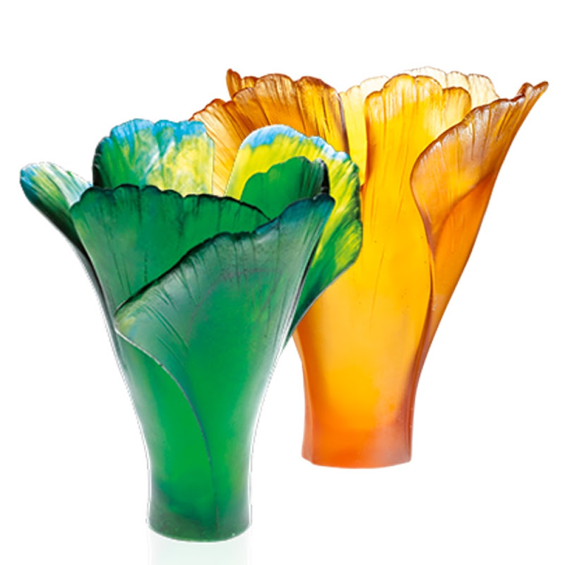 Ginko Vases Large by Daum