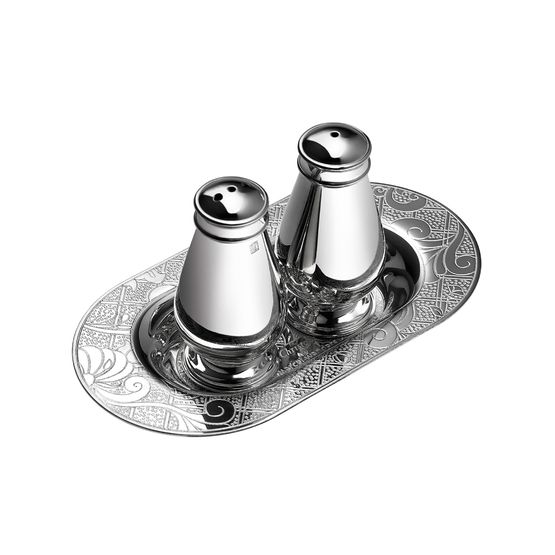 Jardin d'Eden Salt & peppershakers on tray by Christofle