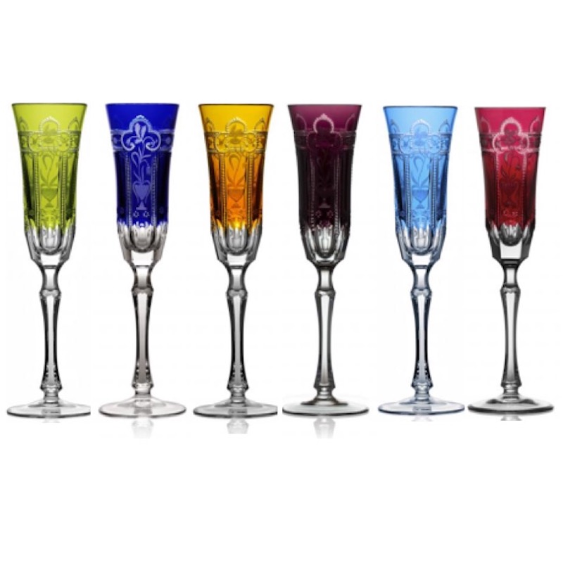 Imperial Coloured Champagne Flutes by Varga