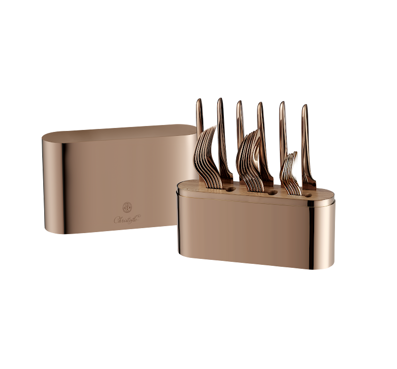 Cutlery set "L'Ame Copper" 24 pieces, stainless steel in Box by Christofle