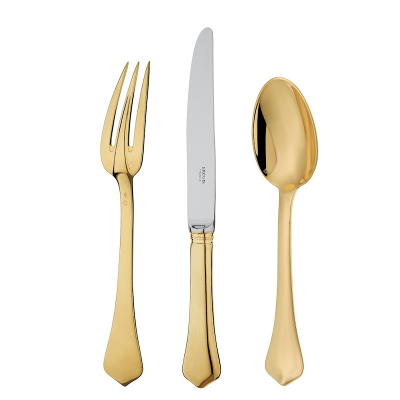 Brantôme gilded cutlery by Ercuis