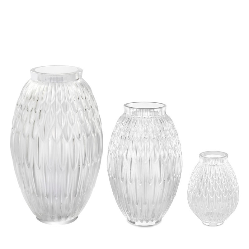 Vases 'Plumes' Clear by Lalique