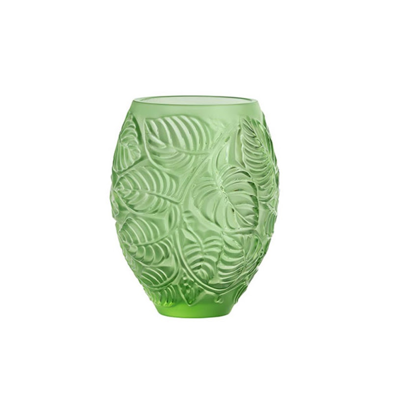 Vase "Feuilles" Green by Lalique