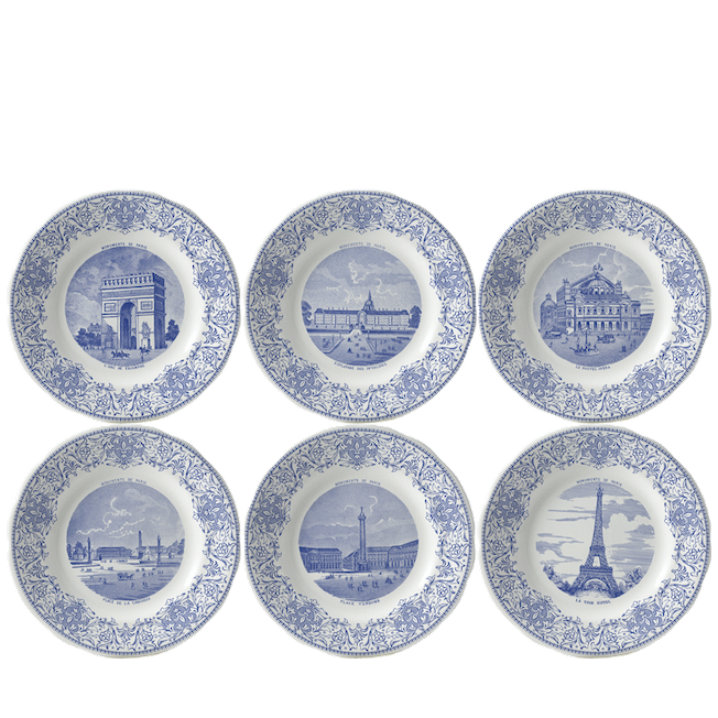 Box with 6 plates "Les Monuments de Paris" by Gien