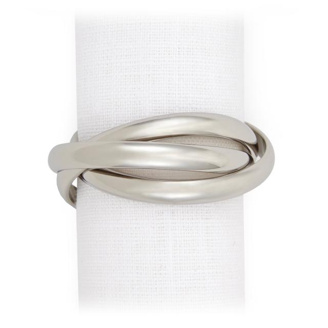 Napkin Rings "3 Rings" Platinum by L'Objet