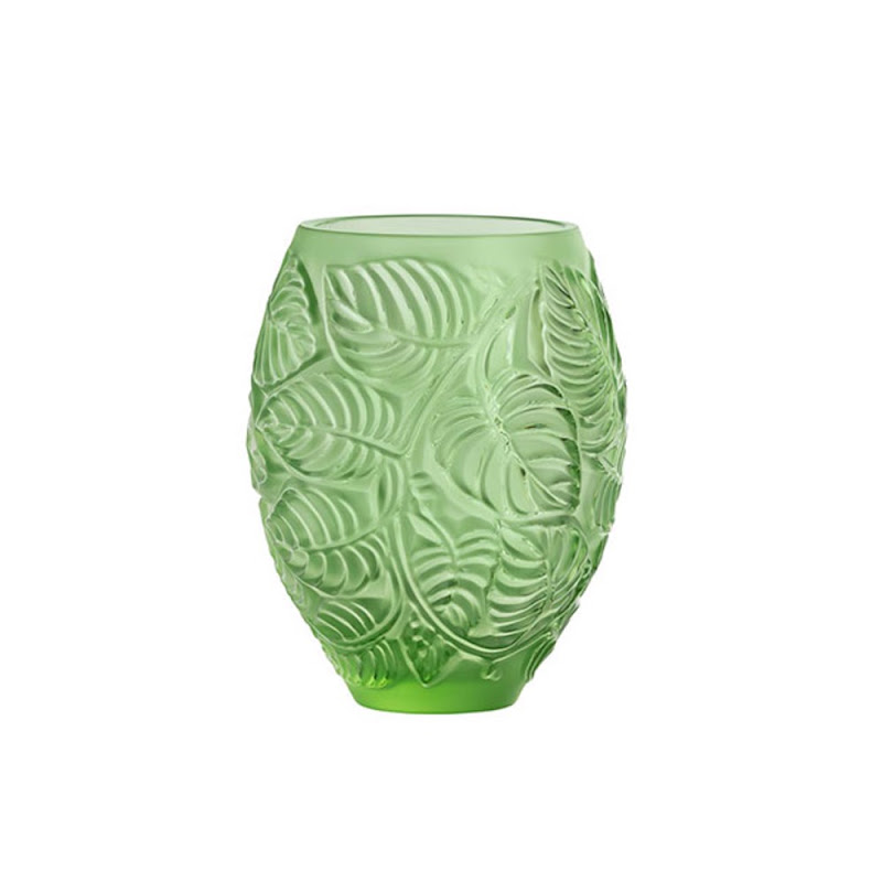 Vase "Feuilles" Green by Lalique