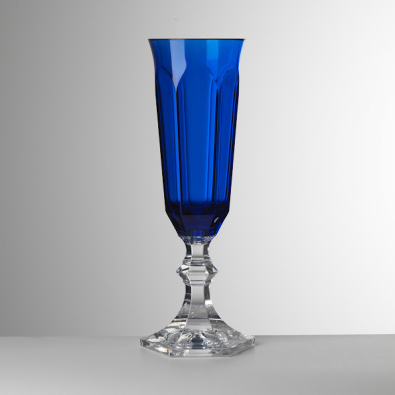 Dolce Vita Acrylic Champagne flute "Dolce Vita" Blue Acrylic by Mario Luca Giusti
