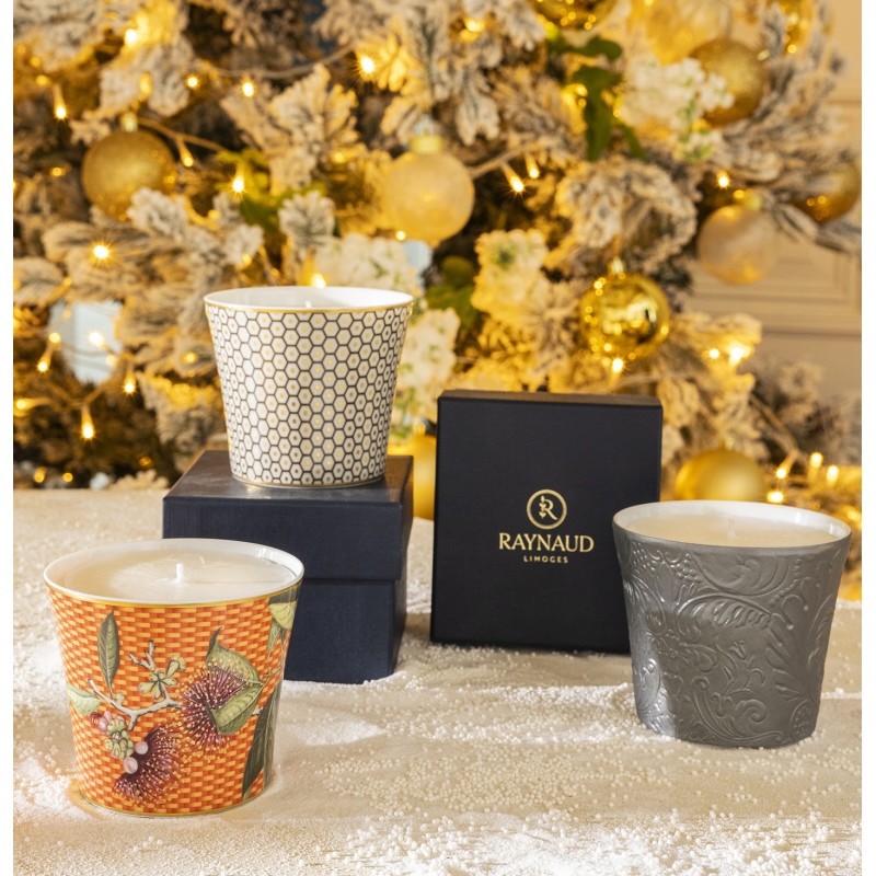 Candle pots with candle by Raynaud